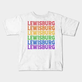 LEWISBURG RAINBOW TYPOGRAPHY Kids T-Shirt